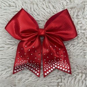 NWOT Red Rhinestone Cheer Bow w/ Elastic